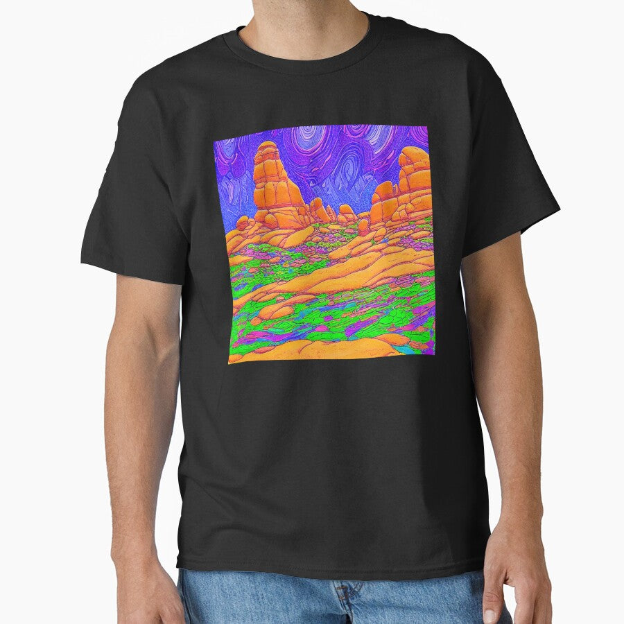 Arches National Park Detailed Etching Styled Digital Illustration 2 by DiatomDesigns