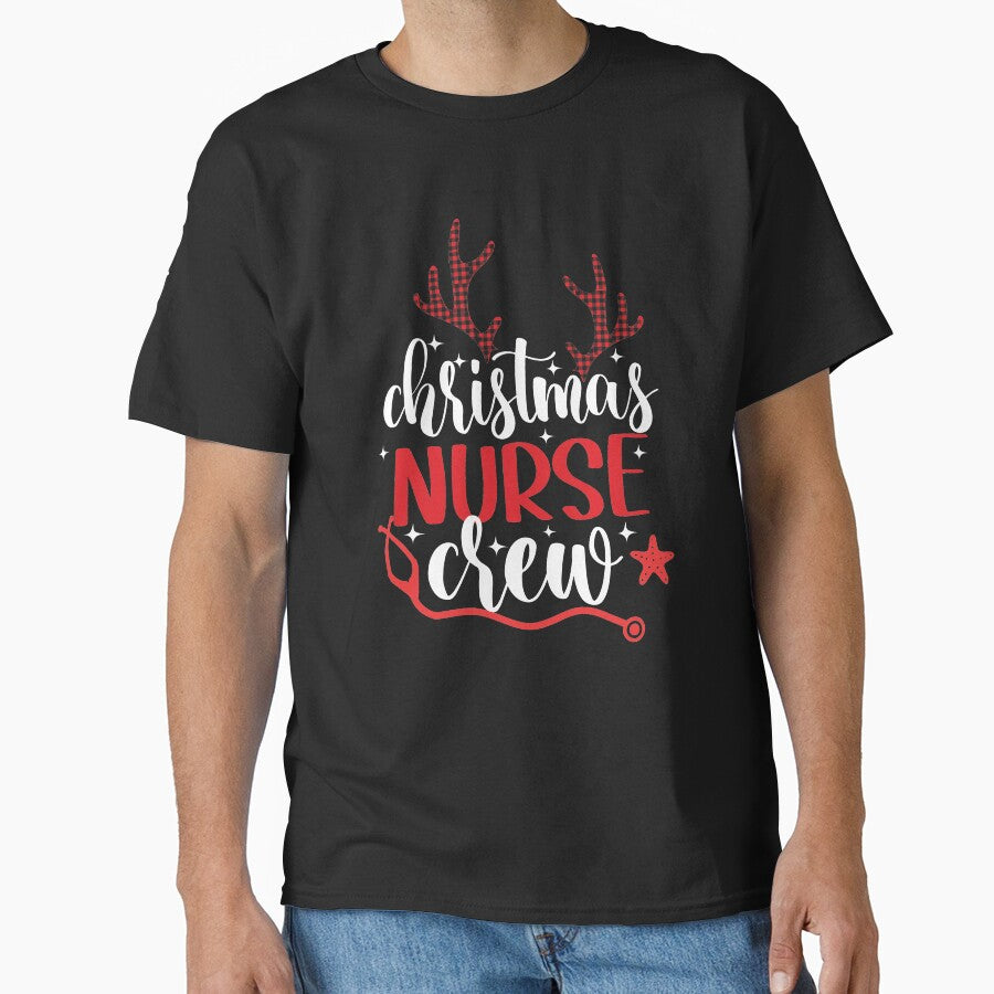 Christmas Nurse Crew Stethoscope Reindeer Buffalo Plaid Gifts for Nurses by clothesy7