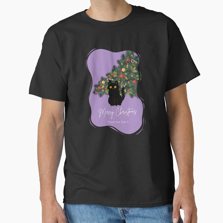 Merry Christmas From The Cat - Purple Christmas Aesthetic by mydoodlesateme