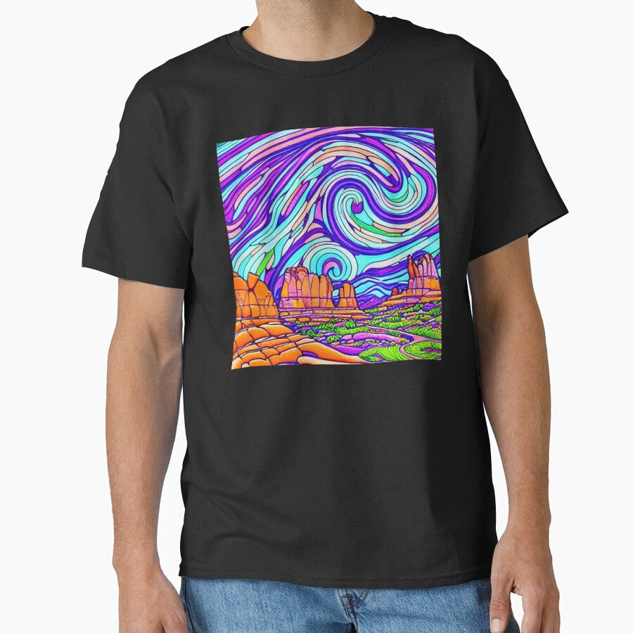Arches National Park Detailed Etching Styled Digital Illustration 1 by DiatomDesigns