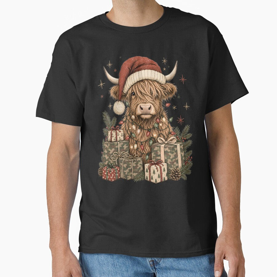 Cow Merry Christmas Highland Cow Lights by DYAFLK