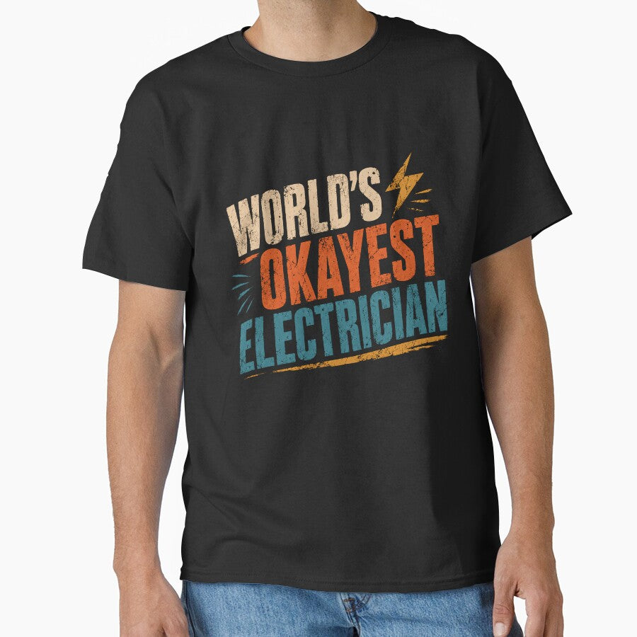 World's Okayest Electrician Funny Electrical Worker Sarcasm Humor by SkeletonsDanger