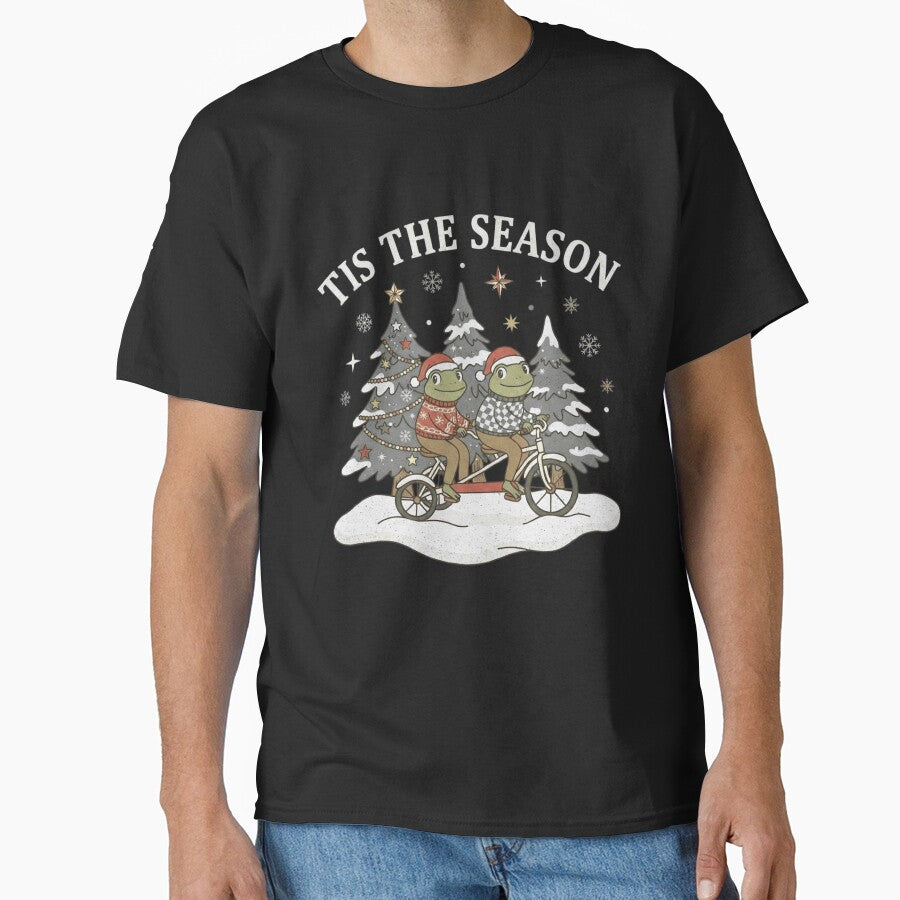 Tis the Season Christmas Frogs Tandem Bicycle Design by MiALopezArt