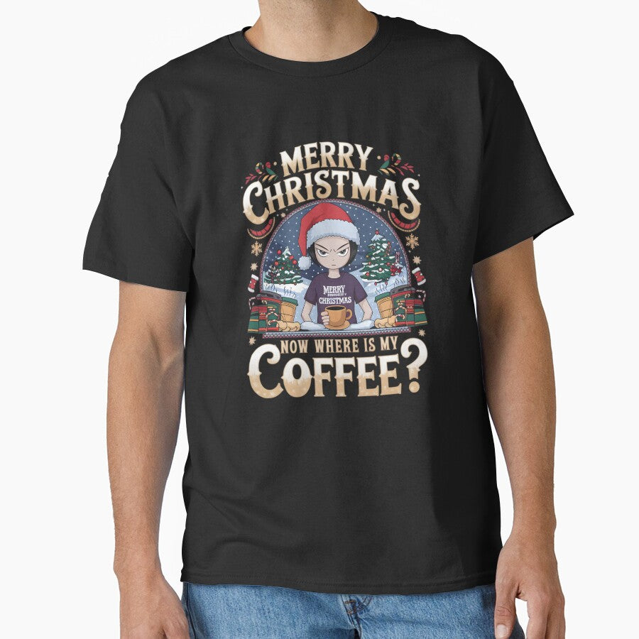 Merry Christmas coffee lover funny by Bohoishtee
