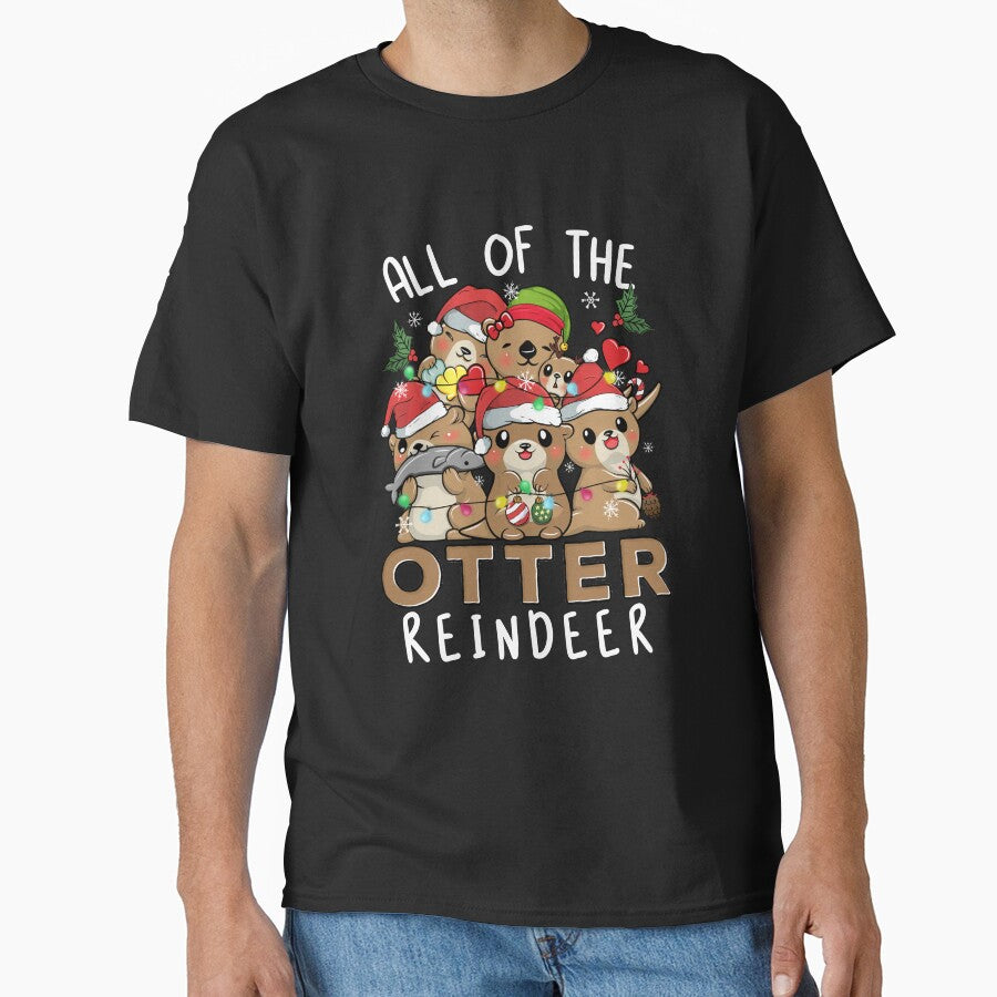 Funny Christmas Otters All of the Otter Reindeer by MerchK1ng