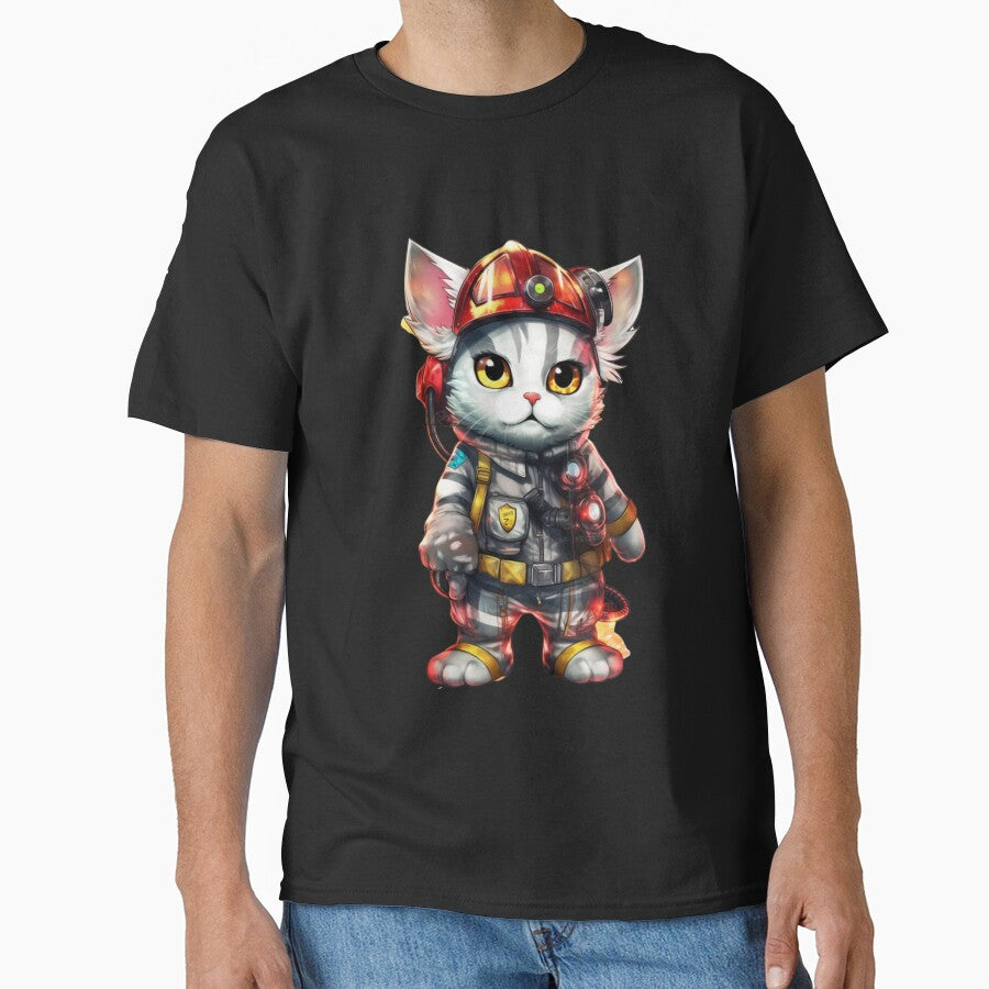 Superhero firefighter cat by HarriPaloma