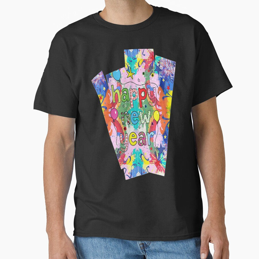 Psychedelic Abstract Happy New Year design, Howdy New Year,New Years Celebration, New Years Eve Countdown by Adri Barnard