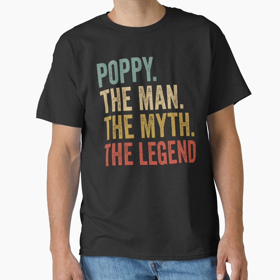 poppy the man the myth the legend retro fathers day by Artbyrome