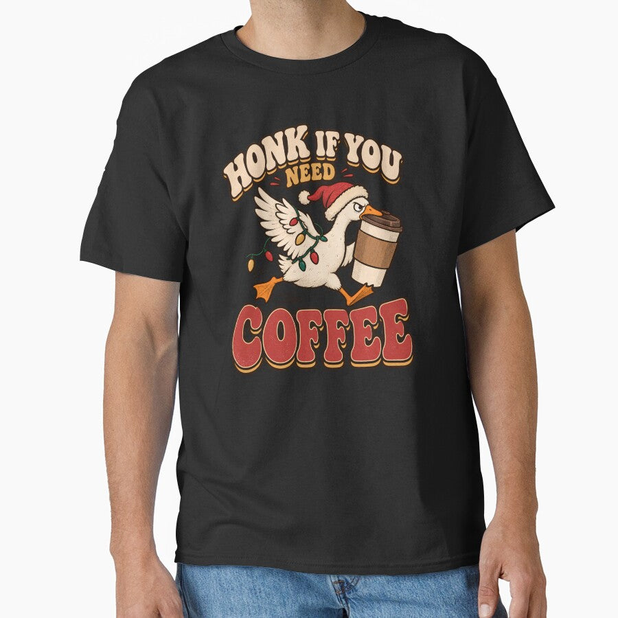 Honk If You Need Coffee – Funny Christmas Goose by Bawek85Designs