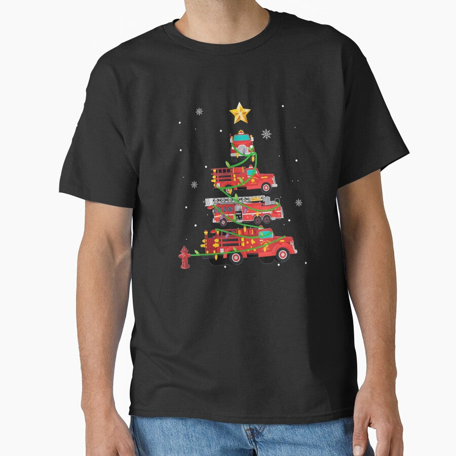 Firefighter Fire Truck Christmas Tree Xmas T Gifts by lishakaren