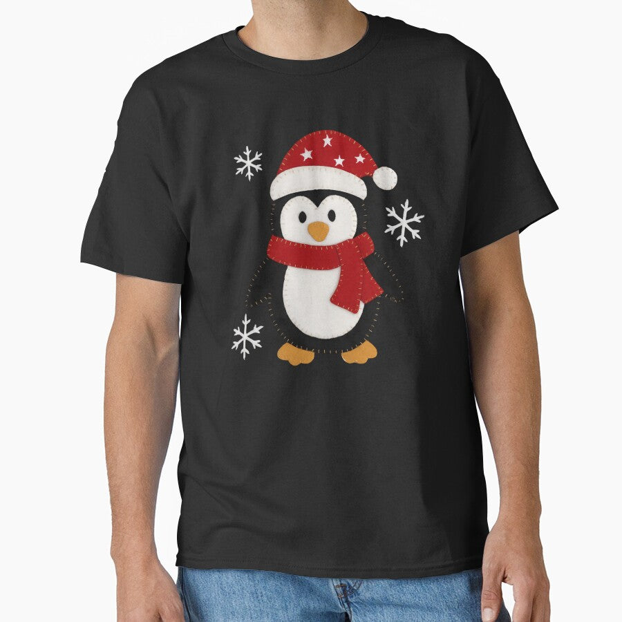 Cute Christmas Penguin 2D Printing Craft (Not Embroidered) by svarupa