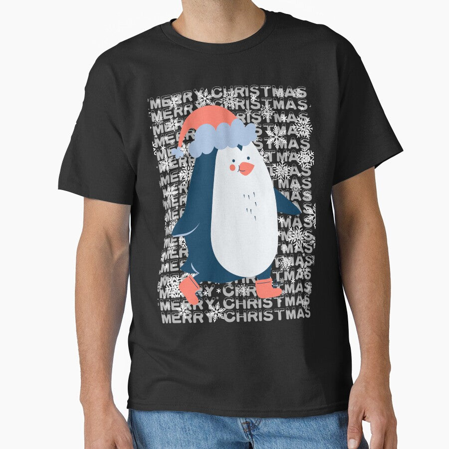 Merry Christmas Penguin Snowflakes Patterned by Designs By YL
