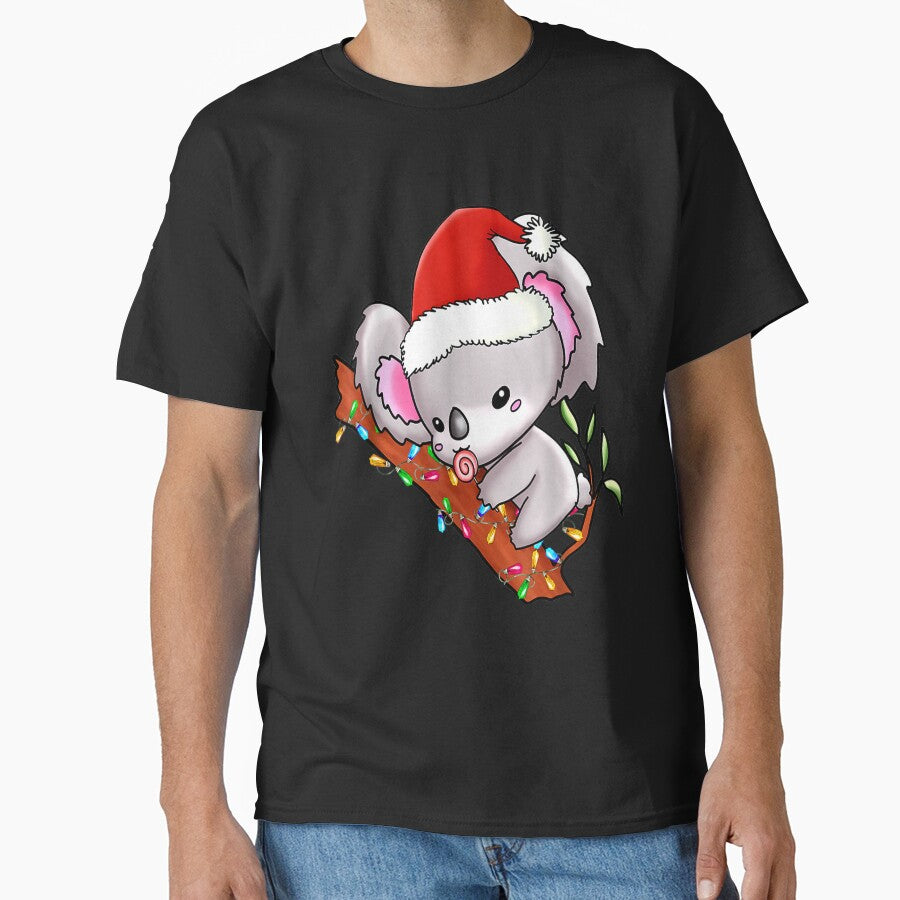 Koala Christmas Lights Funny Santa Hat Merry Christmas by TGMerwin