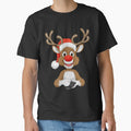 Cute Christmas Reindeer wearing Santa Red hat by LionessLove