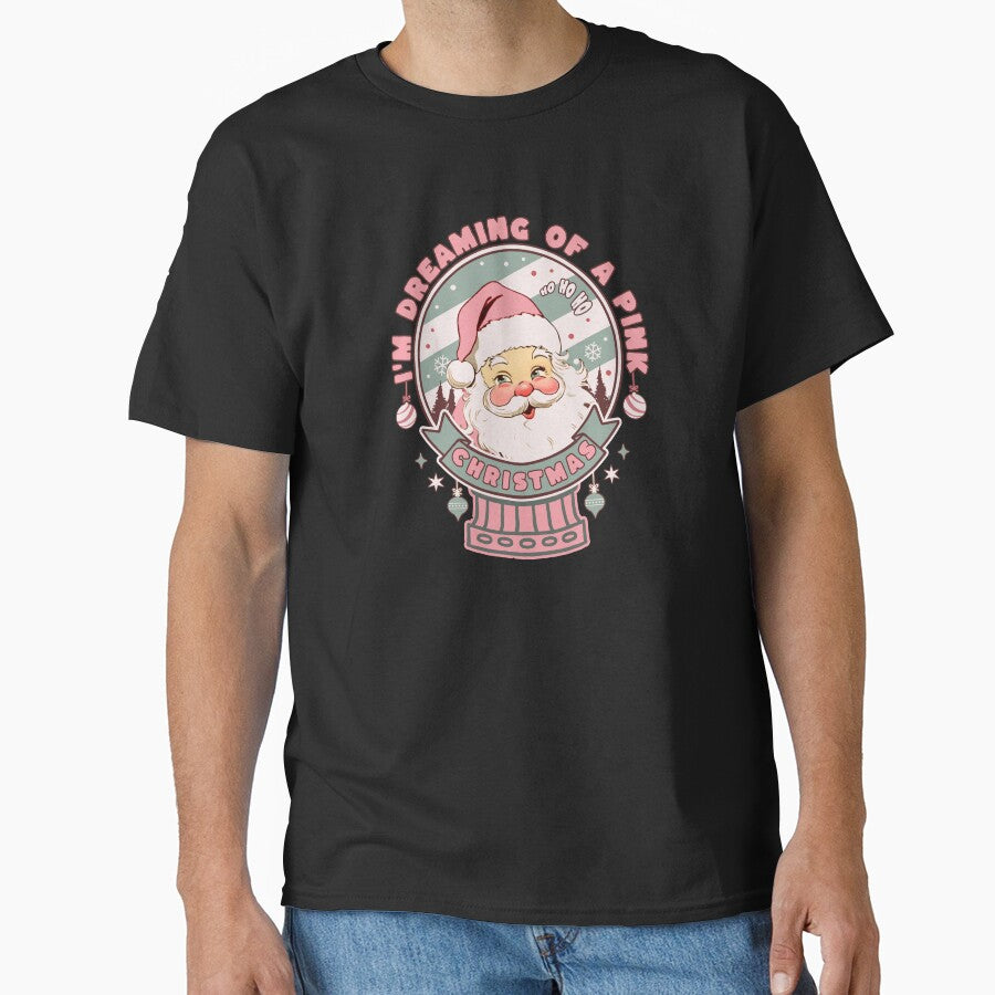Dreaming Of Pink Christmas Retro Santa by onthemovedesign