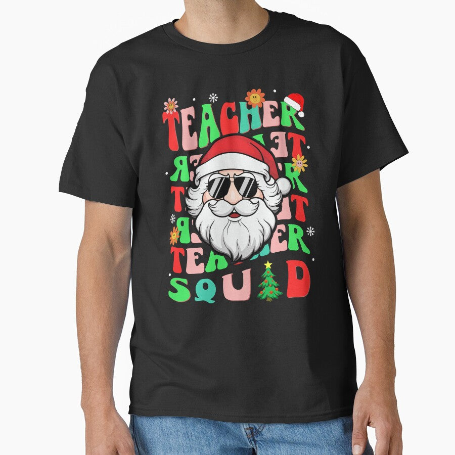 teacher christmas santa shirt , matching teacher squad christmas crew groovy  2023 shirt by ZAIN JAMAL