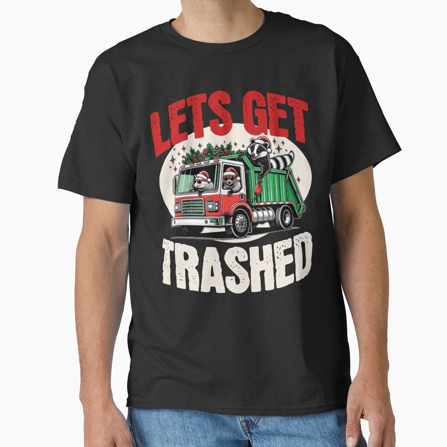 "Lets get trashed" Christmas opossum and racoon in a dumpster truck by BigfeetLittlepaws
