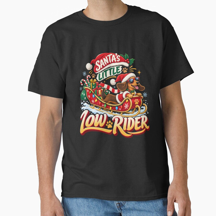 Santa's Little Low Rider Christmas Dachshund Dog by PunchDrop