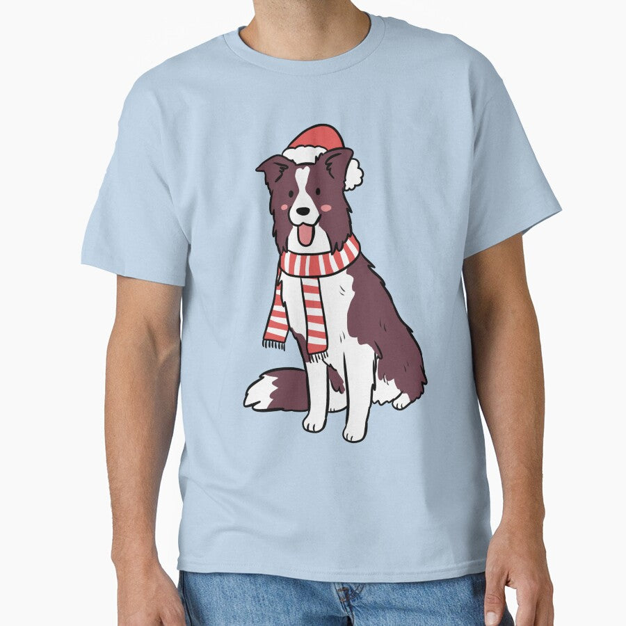 Cute christmas border collie illustration a wonderful gift for dog lovers by Yarafantasyart