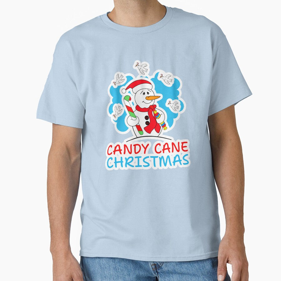 Candy Cane Christmas Snowman by Sartoris Art