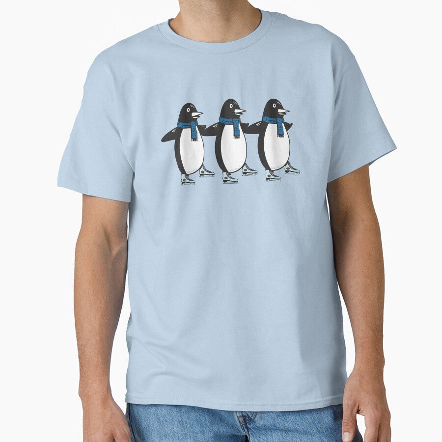 Penguins skiing on the snow by Donutlovers
