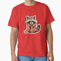 Cozy Raccoon Coffee Sticker | Winter Raccoon with Coffee Mug and String Lights | Forest Animal Illustration | Cozy Woodland Art by Pandey14
