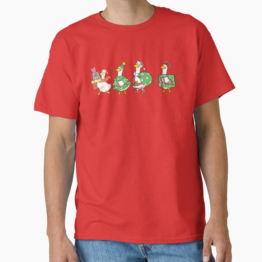 Christmas Duck Shirt, Cute Goose Christmas T-Shirt, Holiday Duck Graphic Tee, Festive Goose Lover Gift, Funny Christmas Shirt by CoffeeChaptersAndChaos