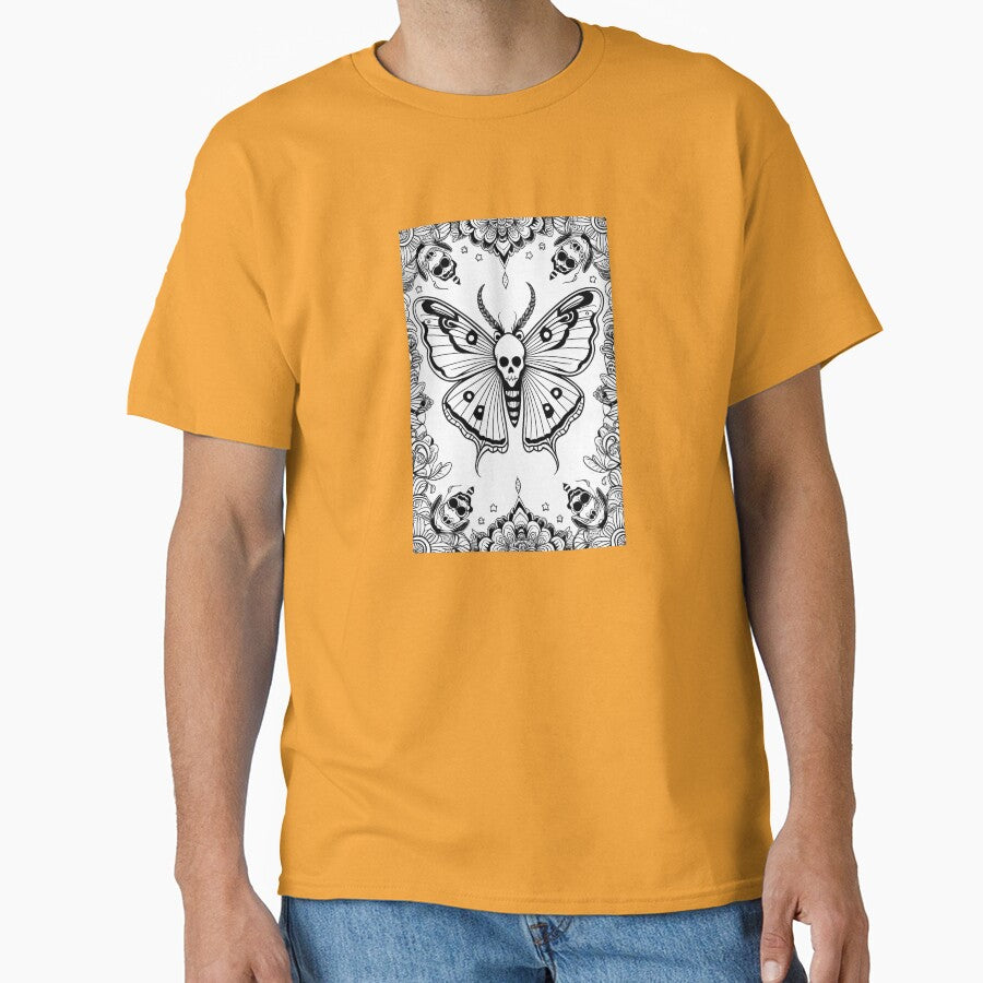 Skull Moth Design in Black and White by LoveOnPaper