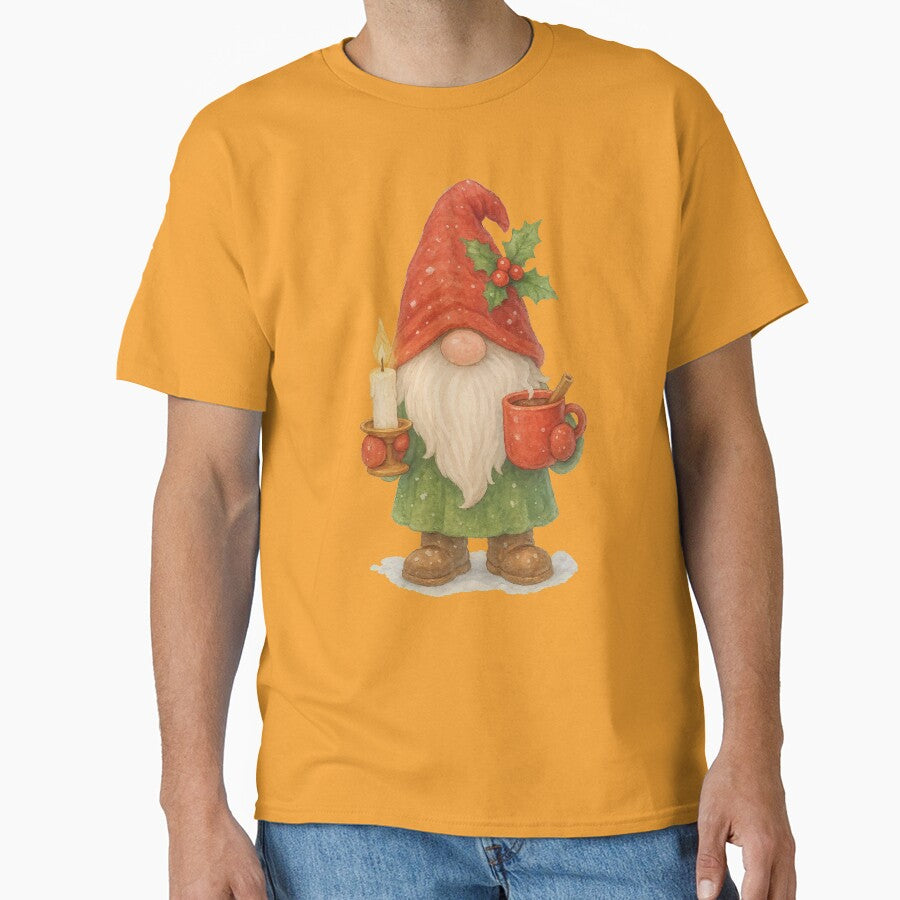 Christmas Gnome with Candle and Cocoa Holiday Winter Design by Victor Shadehorn