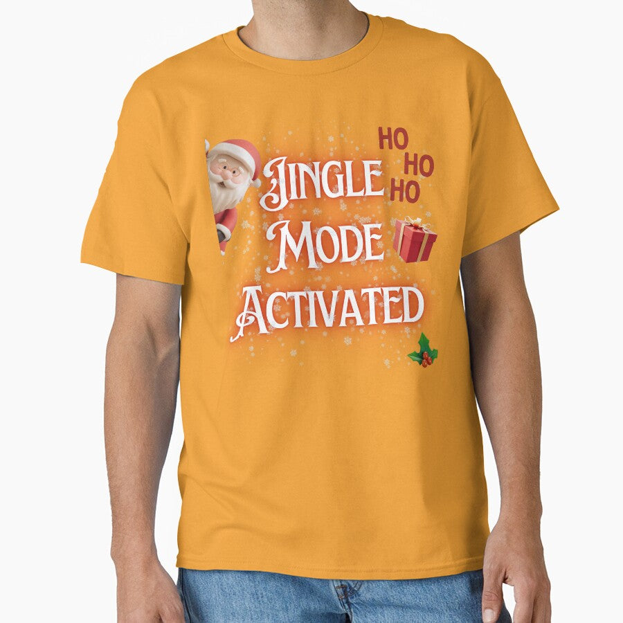 Jingle Mode Activated Christmas T-Shirt – Festive Santa Holiday Tee by ArtzyAyb