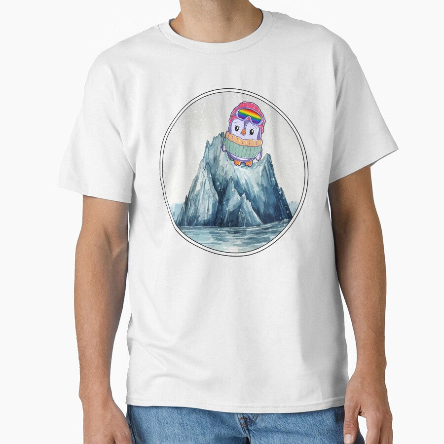 Cute Penguin in Ski Goggles in Rainbow Flag Colors by Savchuk-Vova