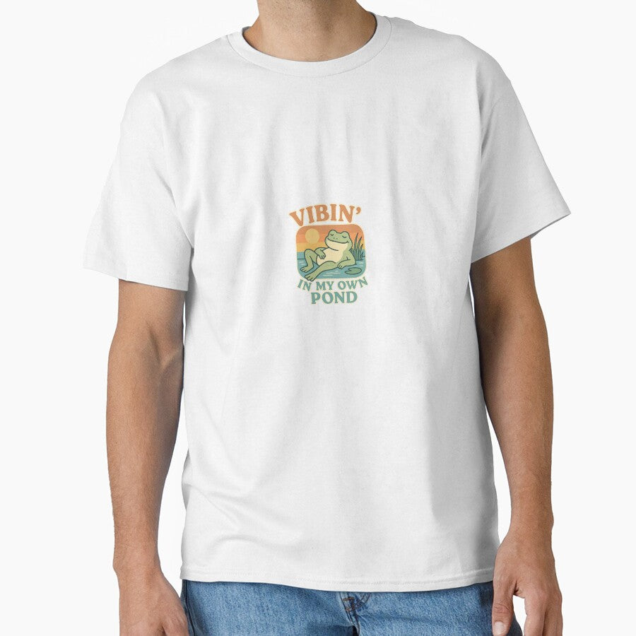 Vibing Frog Retro Chill Quote – Funny Self Care Design by Little Vibes co.