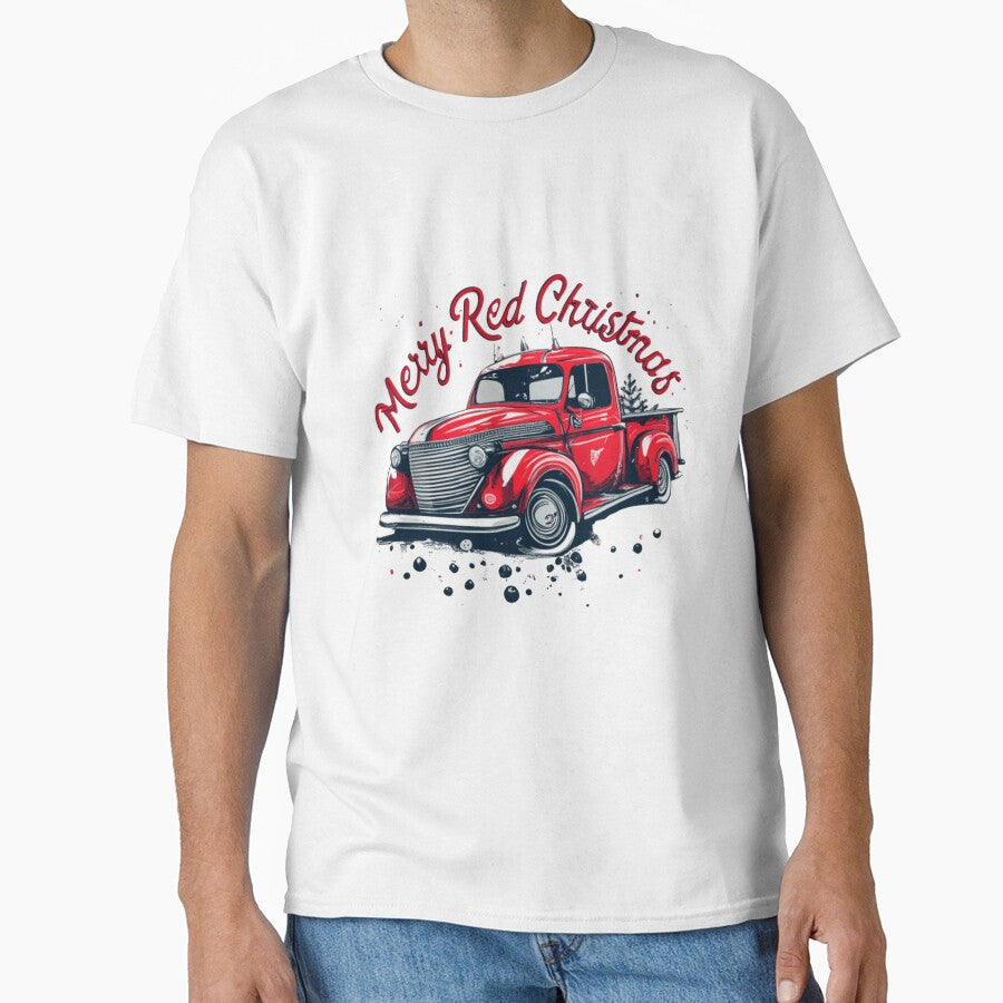 Red Merry Christmas Vintage Red Santa Truck by OLIHESSEL