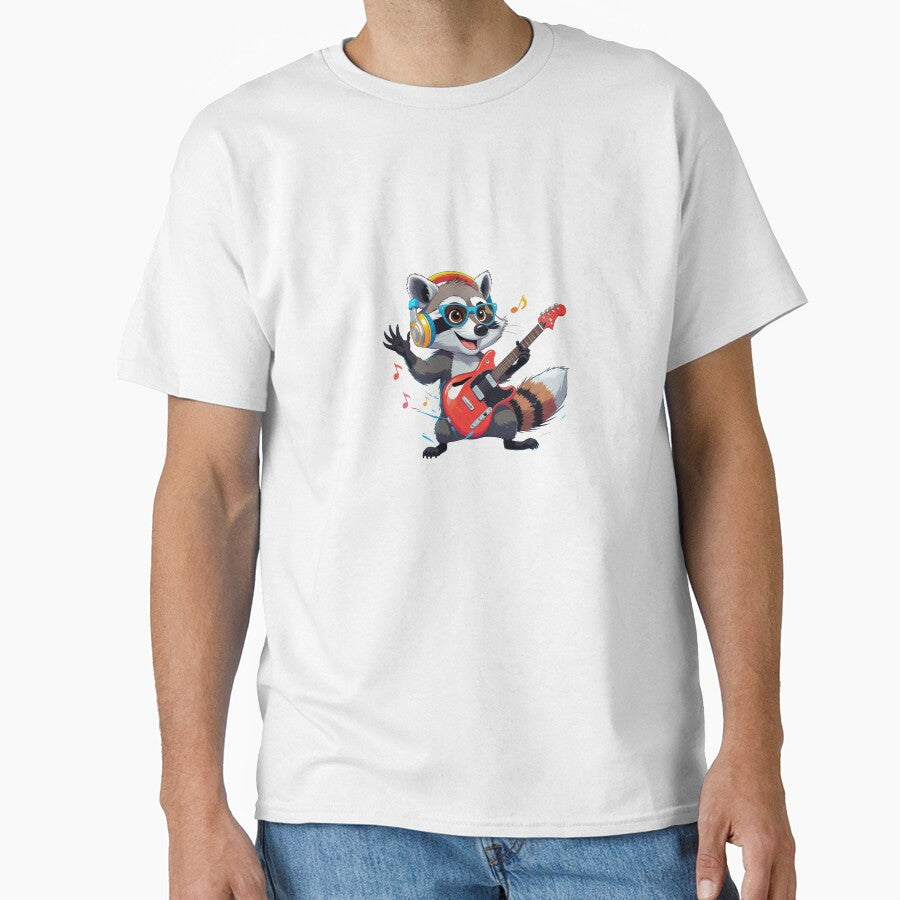 Rockstar Raccoon with Guitar | Fun Music Animal Illustration by raccoonmerch