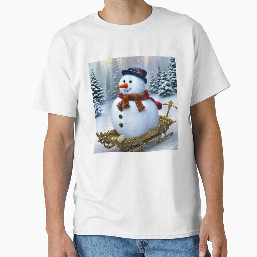 Cute Snowman Riding a Sledge by DreamyEscapism
