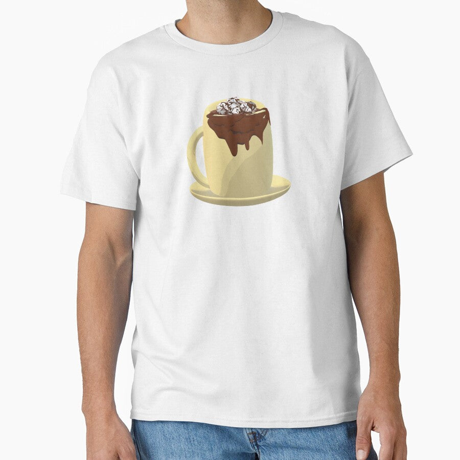 Mug of Hot Chocolate with Marshmallows and Chocolate Drizzles. (White Background) by ArtByLM
