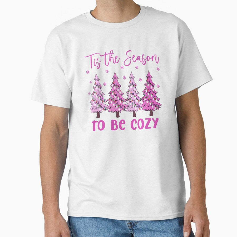 Tis The Season To Be Cozy Pastel Christmas Trees Family Matching Holiday Forest Graphic by Bad Kitty Designz