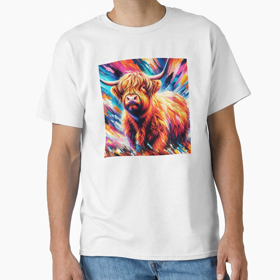 Colorful Highland Cow Acrylic Art by TheAnimalZ00
