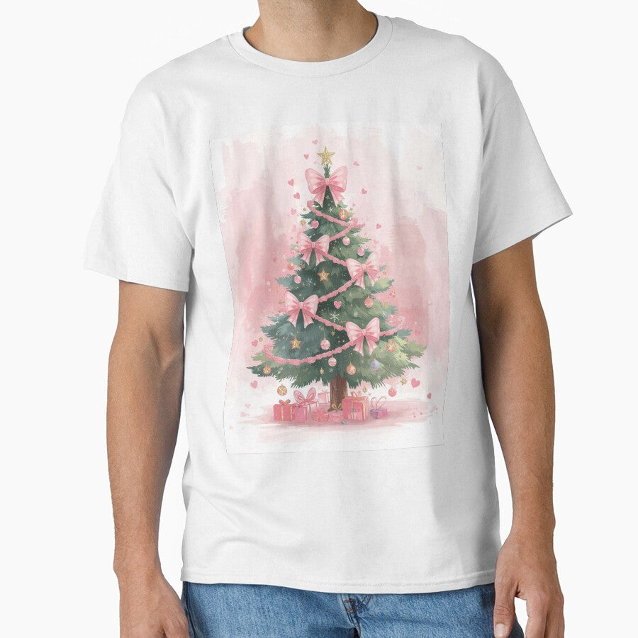 Watercolor Pink Coquette Christmas Tree by Morikiras