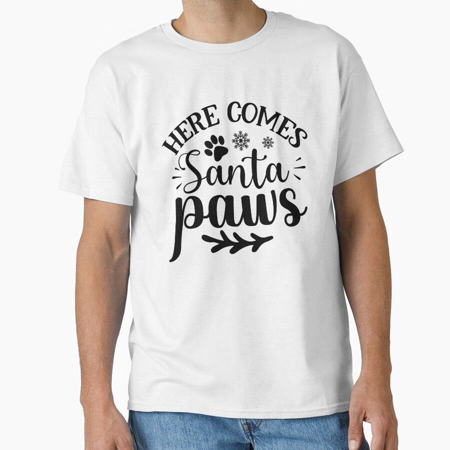 Christmas Dog Here Comes Santa Paws Funny Holiday Design by FuzionRaptor