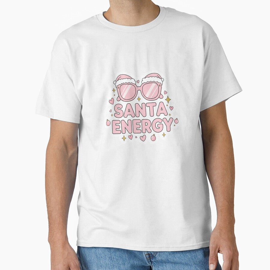Santa Energy Sticker – Cute Pink Christmas Aesthetic by ZYNORAworld