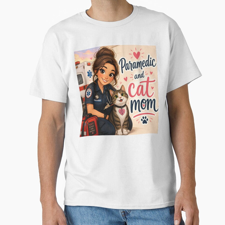 Paramedic and Cat Mom — Funny Paramedic Cat Mom Gift Shirt by DoggyDayLove