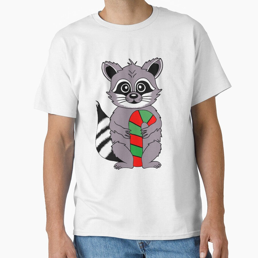 Cute Christmas Raccoon by Sartoris Art