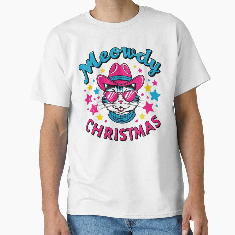 HOLIDAY Cat Christmas WESTERN COWGIRL STICKER by inkfluenceart