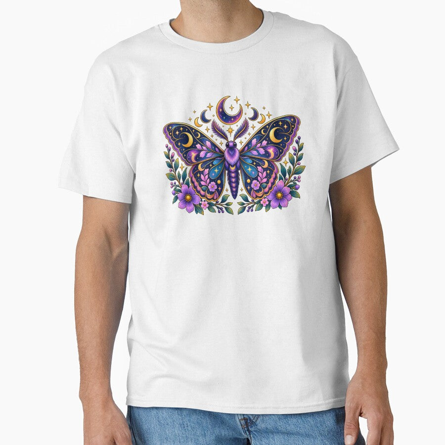 Celestial Moon Moth with Purple Flowers by TinyWeird