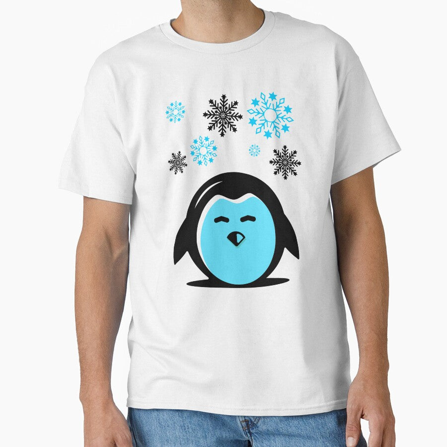 Cute Blue Penguin Winter Snowflakes by AStar17