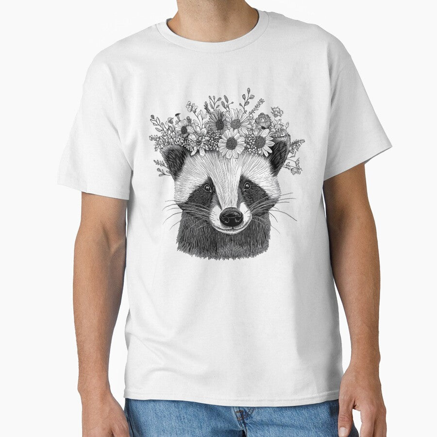 Badger Wearing Flower Crown by mirror circus