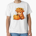 Cute Highland Cow Calf in Pumpkin Patch Icon by pumsquare
