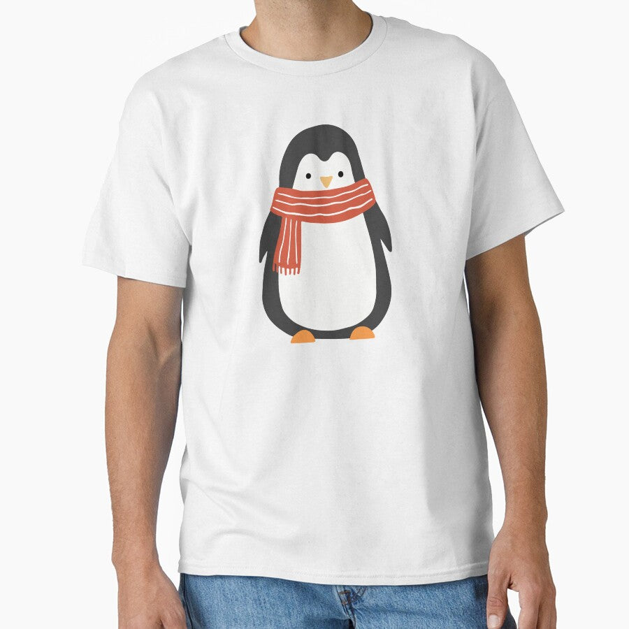 Penguin With Scarf Illustration by KarolinaPaz