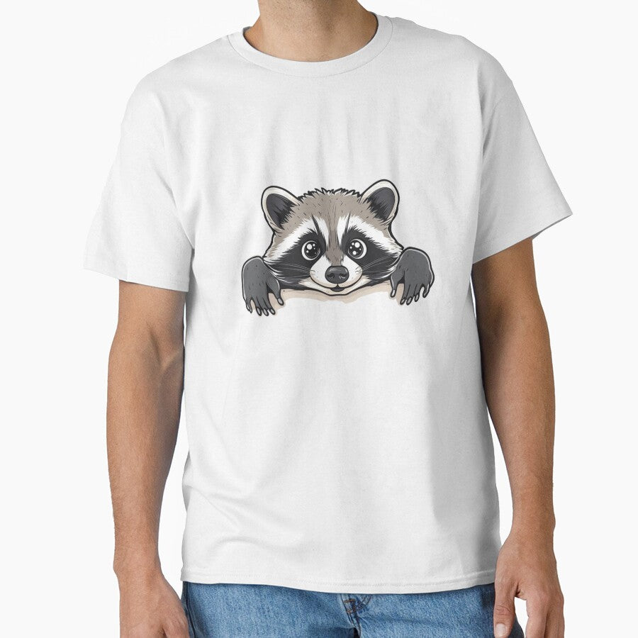 Cute Peeking Raccoon by NicolasGlowArt